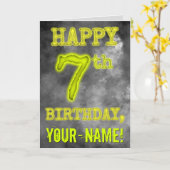 Spooky Glowing Aura Look "HAPPY 7th BIRTHDAY" Kaart (Gele Bloem)