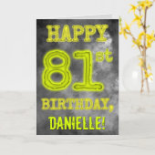 Spooky Glowing Aura Look "HAPPY 81st BIRTHDAY" Kaart (Gele Bloem)