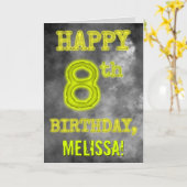 Spooky Glowing Aura Look "HAPPY 8th BIRTHDAY" Kaart (Gele Bloem)