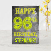 Spooky Glowing Aura Look "HAPPY 96th BIRTHDAY" Kaart (Gele Bloem)