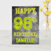 Spooky Glowing Aura Look "HAPPY 98th BIRTHDAY" Kaart (Gele Bloem)