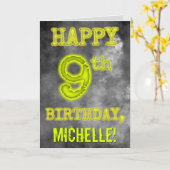 Spooky Glowing Aura Look "HAPPY 9th BIRTHDAY" Kaart (Gele Bloem)