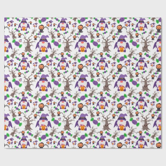 Spooky Gnome Halloween Cadeaupapier (Vlak)