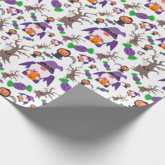 Spooky Gnome Halloween Cadeaupapier (Hoek)