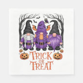 Spooky Gnomes Black Gothic Witch Gnome Halloween Servet (Voorkant)