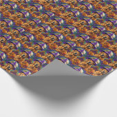 Spooky Golden Retriever Halloween Witch Pumpkin Cadeaupapier (Hoek)