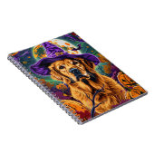 Spooky Golden Retriever Halloween Witch Pumpkin Notitieboek (Rechterzijde)
