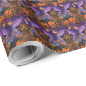 Spooky Goldendoodle Hond Halloween Heksenpompoen Cadeaupapier (Rol Hoek)