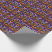 Spooky Goldendoodle Hond Halloween Heksenpompoen Cadeaupapier (Hoek)