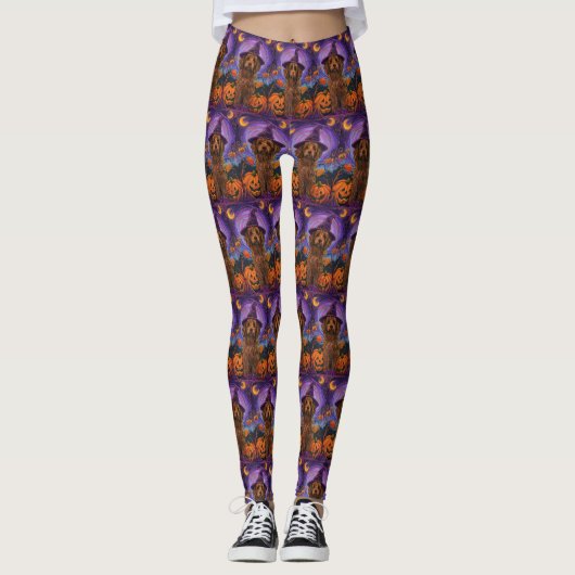 Spooky Goldendoodle Hond Halloween Heksenpompoen Leggings
