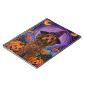 Spooky Goldendoodle Hond Halloween Heksenpompoen Notitieboek (Linkerzijde)