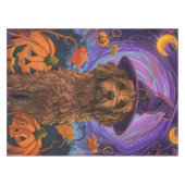 Spooky Goldendoodle Hond Halloween Heksenpompoen Tafelkleed (Voorkant (Horizontaal))