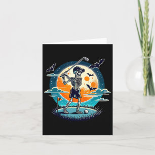 Spooky Golfen Skeleton Halloween Kostuum Funny Go Kaart