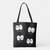 Spooky Googly Eye Modern Monogram Custom Halloween Tote Bag (Achterkant)