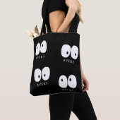 Spooky Googly Eye Modern Monogram Custom Halloween Tote Bag (Dichtbij)