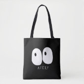 Spooky Googly Eye Modern Monogram Custom Halloween Tote Bag (Voorkant)
