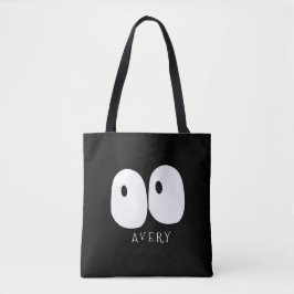Spooky Googly Eye Modern Monogram Custom Halloween Tote Bag