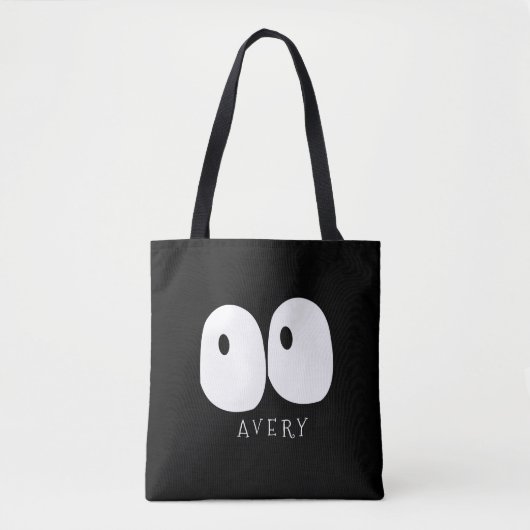 Spooky Googly Eye Modern Monogram Custom Halloween Tote Bag (Voorkant)