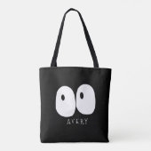 Spooky Googly Eye Modern Monogram Custom Halloween Tote Bag (Achterkant)