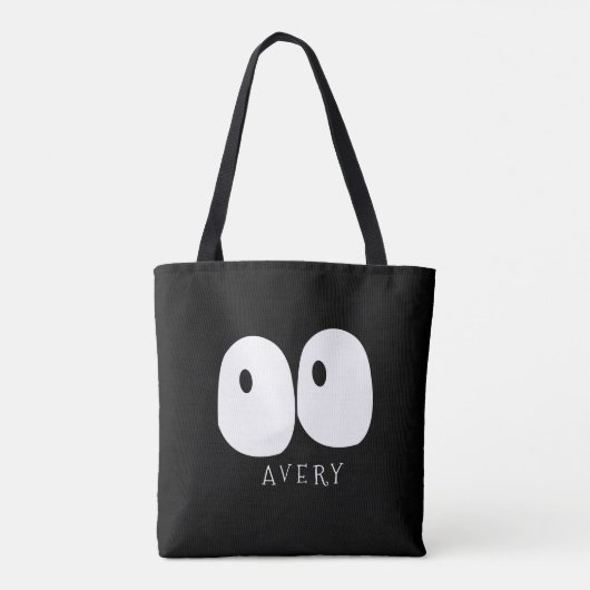Spooky Googly Eye Modern Monogram Custom Halloween Tote Bag (Achterkant)