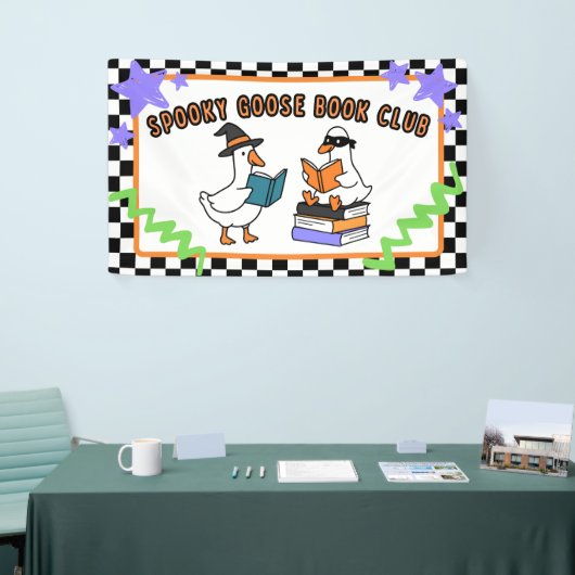 Spooky Goose Book Club School Library Classroom Spandoek (Beurs)