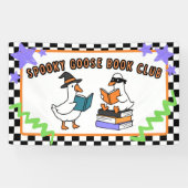 Spooky Goose Book Club School Library Classroom Spandoek (Horizontaal)