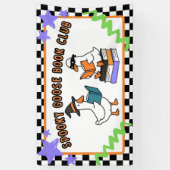 Spooky Goose Book Club School Library Classroom Spandoek (Verticaal)