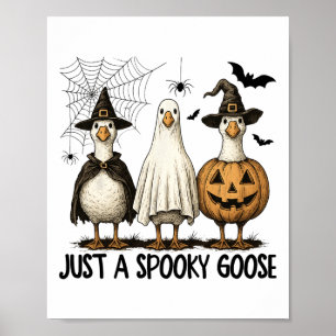 Spooky Goose Halloween Ghost Witch Pumpkin Kostuum Poster