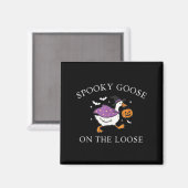 Spooky Goose in de Losse Funny Witch Pumpkin Hall Magneet (Voorkant / Achterkant)