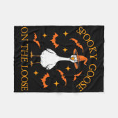 Spooky Goose op de losse Halloween Honk Witch Des Fleece Deken (Voorkant (Horizontaal))