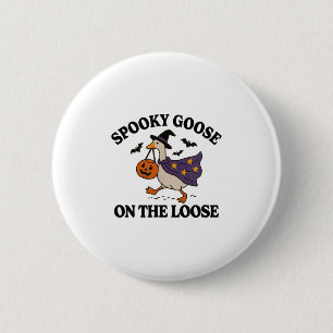 Spooky Goose op de Losse Heks Gekke Goose Animal Ronde Button 5,7 Cm