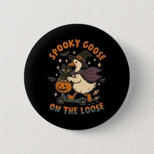 Spooky Goose op de Losse Heks Gekke Goose Animal Ronde Button 5,7 Cm