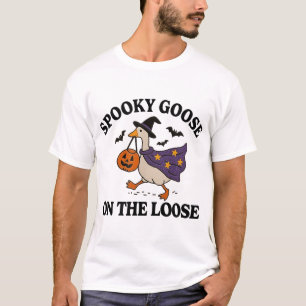 Spooky Goose op de Losse Heks Gekke Goose Animal T-shirt