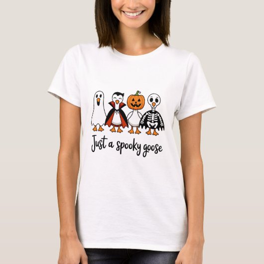 Spooky Goose Squad – Funny Halloween Costume Geese T-shirt (Voorkant)