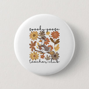Spooky Goose Teacher Club Halloween Gekke-goose Fa Ronde Button 5,7 Cm