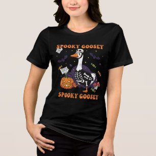 Spooky Goosey Halloween T-shirt Grappig skelet
