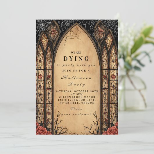 Spooky Gothic Archway Halloween Kaart (Staand voorkant)
