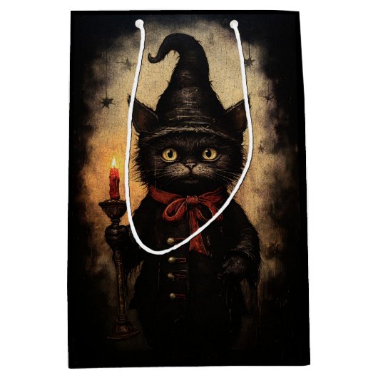 Spooky Gothic  Cat Medium Cadeauzakje (Voorkant)