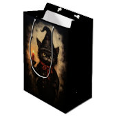 Spooky Gothic  Cat Medium Cadeauzakje (Voorkant Gekanteld)