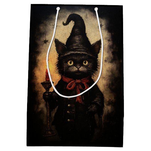 Spooky Gothic Cat Medium Cadeauzakje (Achterkant)