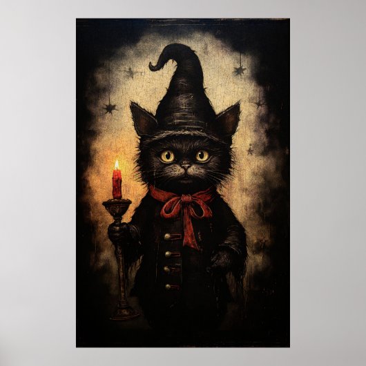 Spooky Gothic  Cat Poster (Voorkant)