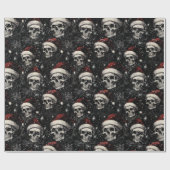 Spooky Gothic Christmas Skulls Cadeaupapier (Vlak)
