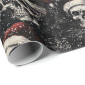 Spooky Gothic Christmas Skulls Cadeaupapier (Rol Hoek)