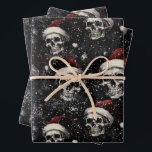 Spooky Gothic Christmas Skulls Inpakpapier Vel<br><div class="desc">Voeg een ijzingwekkende elegante touch toe aan uw feestelijke decoraties. Duik in de duisternis en vier Creepmas! ☠️ 🎄</div>