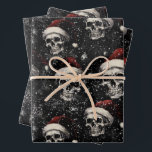 Spooky Gothic Christmas Skulls Inpakpapier Vel<br><div class="desc">Voeg een ijzingwekkende elegante touch toe aan uw feestelijke decoraties. Duik in de duisternis en vier Creepmas! ☠️ 🎄</div>