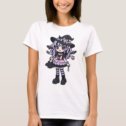 Spooky Gothic Halloween illustratie T-shirt (Voorkant)
