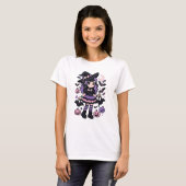 Spooky Gothic Halloween illustratie T-shirt (Voorkant volledig)