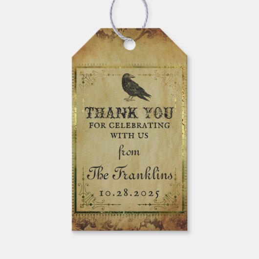 Spooky Gothic Halloween Party Dank je Cadeaulabel (Voorkant)