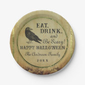 Spooky  Gothic Happy Halloween Papieren Bordje (Voorkant)