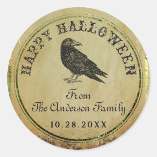 Spooky Gothic Happy Halloween Ronde Sticker